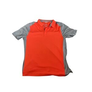 Cutter & Buck Mens DryTec 50+ Polo Shirt Orange Gray Colorblock Golf Large L